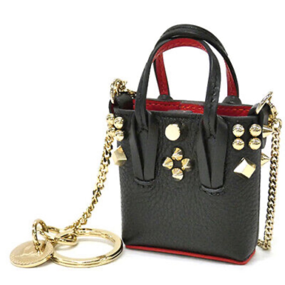 Christian Louboutin leather AirPod/key fob purse